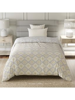 Layers - Lumina Floret Cotton 144 TC Yellow Geometric Single Reversible Comforter