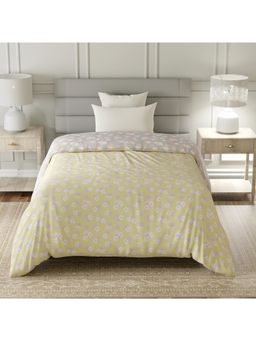 Layers - Lumina Floret Cotton 144 TC Yellow Floral Single Reversible Comforter