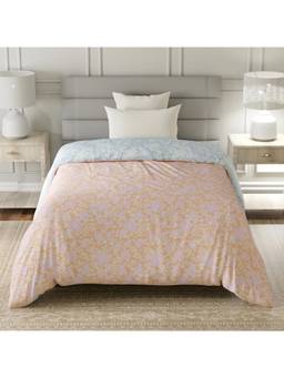 Layers - Lumina Floret Cotton 144 TC Yellow Floral Single Reversible Comforter