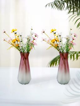 The Better Home - Glass Vase Red & White (Pack of 2)