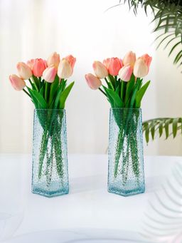 The Better Home - Glass Vase Blue (Pack of 2)