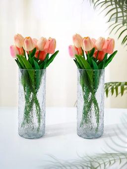 The Better Home - Glass Vase Transparent (Pack of 2)