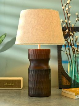 Brick Brown - Carved Crust Night Table Lamp