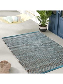 THE HOME TALK - Handmade Jute Rug Dust Proof Decorator Turquoise