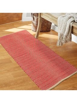 THE HOME TALK - Handmade Jute Rug Dust Proof Decorator Dusky Red