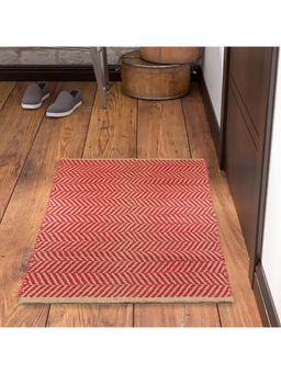 THE HOME TALK - Handmade Jute Rug Dust Proof Decorator Red