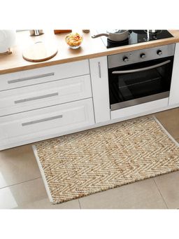 THE HOME TALK - Area Rug Cotton & Jute Traditional Rugs White & Beige