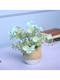 Voncasa - Plastic Green & Pink Color Artificial Plant With Pot