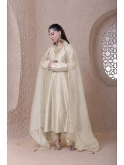 Label Niti Bothra - Rangrez Ivory Anarkali with Pant and Dupatta