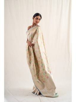PRIYANKA RAAJIV - Sadar Mint Green Silk Banarasi Saree with Unstitched Blouse