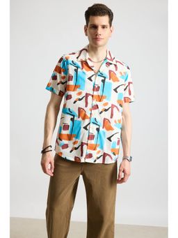 FREAKINS - Abstract Paint Mens Resort Shirt