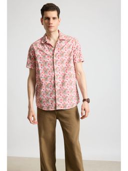FREAKINS - Pink Flower Mens Resort Shirt