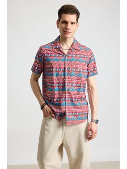 FREAKINS - Red Motifs Mens Resort Shirt