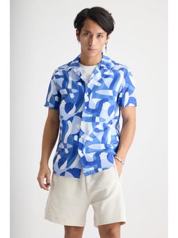 FREAKINS - Mens Blue Strokes Printed Shirt