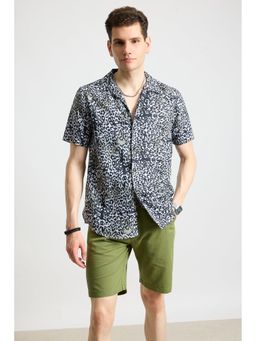 FREAKINS - Cheetah Printed Mens Resort Shirt