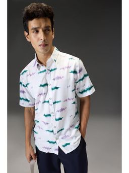 FREAKINS - Tie Dye Printed Mens Resort Shirt