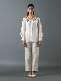 OJA - White Shirt with Pant (Set of 2)