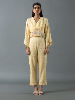OJA - Yellow Top with Pant and Belt (Set of 3)