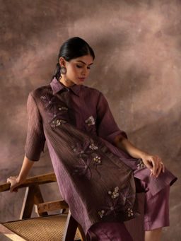 OJA - Mauve Kurta with Pant (Set of 2)
