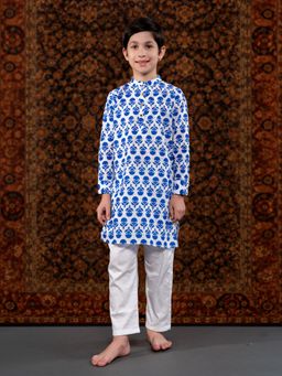 THE PONY & PEONY CO. - Blue Printed Kurta and Pant
