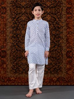 THE PONY & PEONY CO. - Blue Printed Kurta and Pant