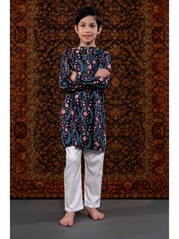 THE PONY & PEONY CO. - Blue Printed Kurta and Pant