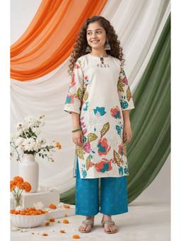 Aarika - Cream Floral Straight Kurta