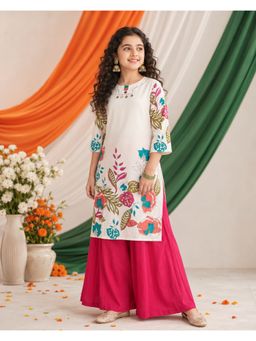 Aarika - White Printed Straight Kurta