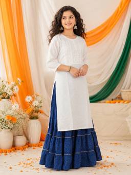 Aarika - White Embroidered Straight Kurta
