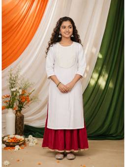 Aarika - White Embroidered Straight Kurta