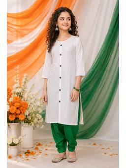 Aarika - White Solid Straight Kurta