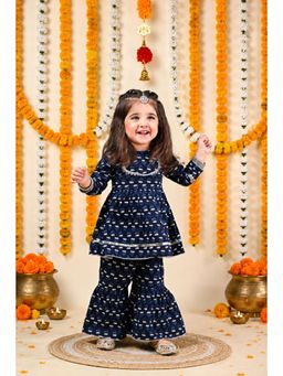 Titrit - Blue Floral Kurti and Sharara