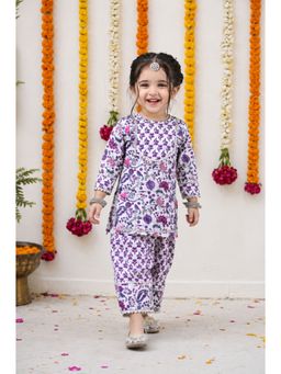 Titrit - White Floral Kurti and Salwar