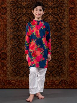 THE PONY & PEONY CO. - Blue Floral Kurta and Pant