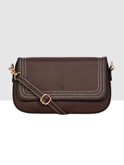 ESBEDA - Brown Color Structured Elegant Sling Bag with Detachable Strap for Women