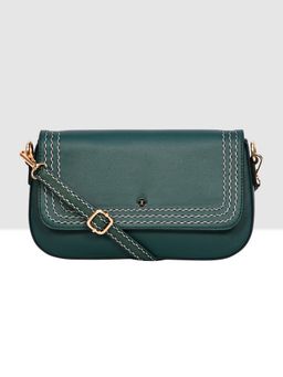 ESBEDA - Green Color Structured Elegant Sling Bag with Detachable Strap for Women