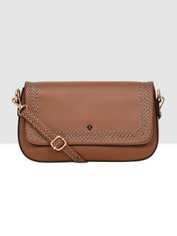 ESBEDA - Tan Color Structured Elegant Sling Bag with Detachable Strap for Women