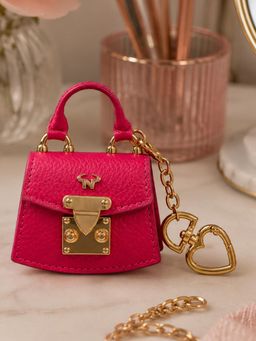 Calfnero - Genuine Leather Mini Bag Charm For Women -Pink