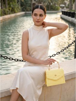ROCIA - By Regal Yellow Women Textured Bag Sling Bag