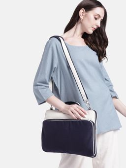Anekaant - Transit Navy Colorblock Canvas Laptop Bag