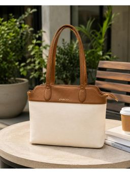 FARGO - Aura Vegan Leather Handbag With 15-Inch Laptop Compartment-Ivory