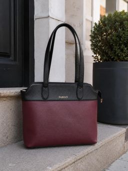 FARGO - Aura Vegan Leather Handbag With 15-Inch Laptop Compartment-Maroon