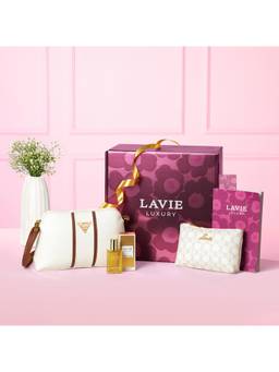 Lavie Luxe - Roselle Bloom Women Handbag Giftset-White (Medium)
