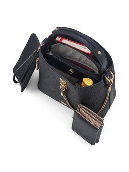 Akiki London - Women's Oxford Sling Bag with Pouch and Wallet (Black) (Small)