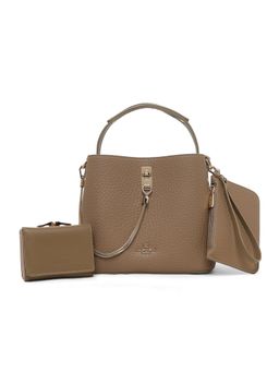 Akiki London - Women's Oxford Sling Bag with Pouch and Wallet (Beige) (Small)