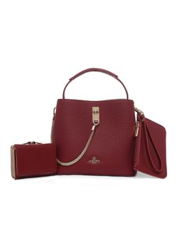 Akiki London - Women's Oxford Sling Bag with Pouch and Wallet (Maroon) (Small)