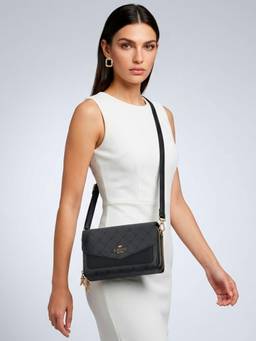Lavie Paris - Women's Mono Sylvie Flap Sling Bag- Charcoal (Large)