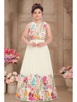 Lagorii - Cream Floral Embroidered Lehenga with Choli