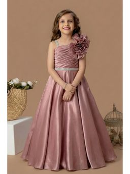 Lagorii - Designer Mauve Floral Applique Party Wear Gown