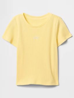 GAP - Girls' Textured Half Sleeves Round Neck T-Shirt